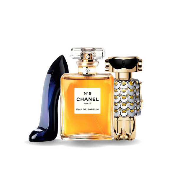 Combo 3 Perfumes - Good Girl Carolina Herrera, Nº5 Chanel e Fame Paco Rabanne