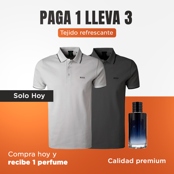 Kit 2 camisetas Polo Boss (compra 1 y llévate 2) + Perfume